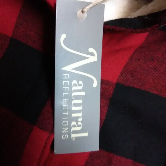 NWT Natural Reflections sherpa lined jacket size XL red & black check - Picture 3 of 16